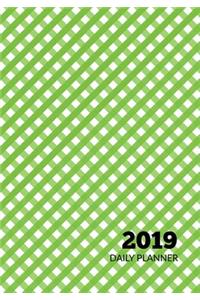 2019 Daily Planner: Green Gingham