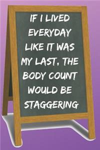 If I lived everyday like it was my last blank lined Notebook Journal
