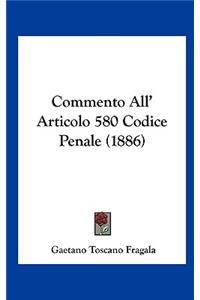 Commento All' Articolo 580 Codice Penale (1886)