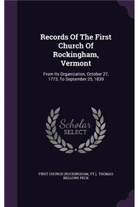 Records of the First Church of Rockingham, Vermont