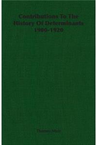 Contributions to the History of Determinants 1900-1920