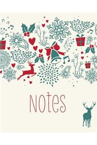 Stag Notebook, Christmas Notes, 100 Page Holiday Notebook / Journal Jotter