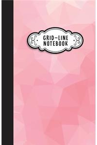Grid Line Notebook: Small Pocket Size 5.5x8.5 - Journal & Diary & Sketch (Cute Pink Geometric)