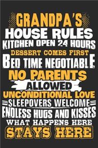 Grandpa's house rules kitchen 24 hours dessert comes first bed time negotiable no parents allowed unconditional love sleep