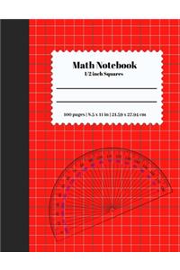 Math Notebook 1/2 Inch Squares
