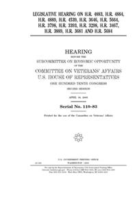 Legislative hearing on H.R. 4883, H.R. 4884, H.R. 4889, H.R. 4539, H.R. 3646, H.R. 5664, H.R. 3798, H.R. 3393, H.R. 3298, H.R. 3467, H.R. 3889, H.R. 3681, and H.R. 5684
