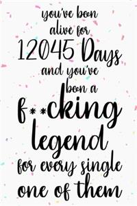 You've been alive for 12045 days and you've been a fucking legend for every single one of them