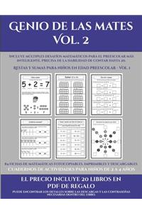 Cuadernos de actividades para niños de 2 a 4 años (Genio de las mates Vol. 2)