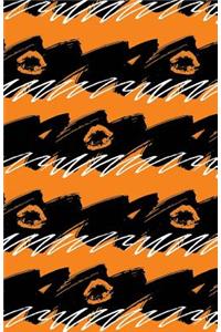 Bullet Journal Orange Lips - Abstract Orange and Black Pattern