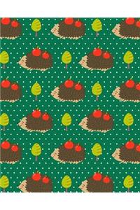 Bullet Journal Notebook Cute Hedgehogs with Apples Pattern 2