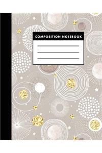 Composition Notebook: Flawless Gold 8x10 Composition Notebook - Easy to Study