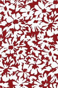 Abstract Floral Notebook: Deep Red: Notebook 6 X 9: Notebook 250 Pages