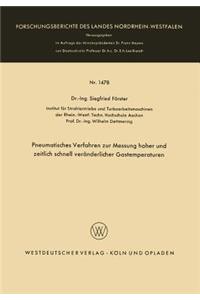 Pneumatisches Verfahren zur Messung hoher und zeitlich schnell veränderlicher Gastemperaturen