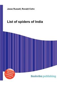 List of Spiders of India