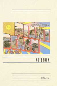 Vintage Lined Notebook Greetings from Miami Beach, Florida