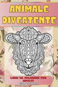 Libri da colorare per adulti - Grande stampa - Animale divertente