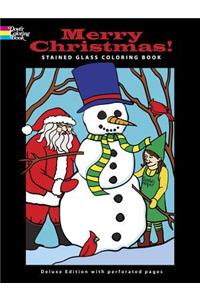 Merry Christmas! Stained Glass Coloring Book
