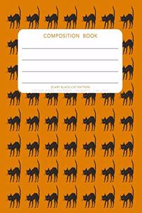 Scary Black Cat Pattern - Composition Book