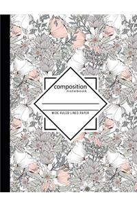 Composition Notebook Wide Ruled Lined Paper