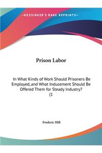 Prison Labor: In What Kinds of Work Should Prisoners Be Employed, and What Inducement Should Be Offered Them for Steady Industry? (1