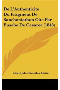 de L'Authenticite Du Fragment de Sanchoniathon Cite Par Eusebe de Cesaree (1848)