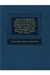 Abr G Chronologique de L'Histoire G N Rale D'Italie