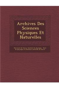 Archives Des Sciences Physiques Et Naturelles