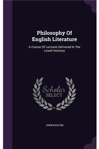 Philosophy Of English Literature