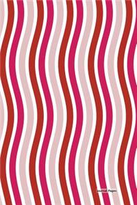 Journal Pages - Red Curvy Stripes