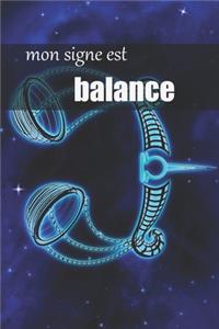 balance signe astrologique, carnet ligné