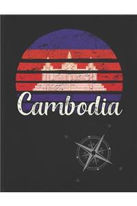 Cambodia: Cambodian Vintage Flag Personalized Retro Gift Idea for Coworker Friend or Boss Undated Planner Daily Weekly Monthly Calendar Organizer Journal