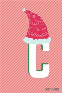 Initial X-mas Letter C Notebook With Funny X-mas Bear., X-mas First Letter Ideal for For Boys/ Girls, Christmas, Gift and Notebook for School