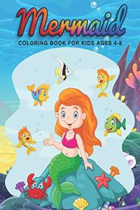 Mermaid Coloring Book For Kids Ages 4-8