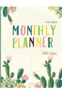 Five Years Monthly Planner 2020-2024