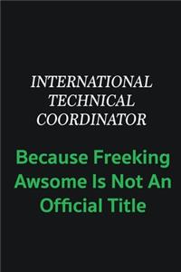 International Technical Coordinator because freeking awsome is not an offical title