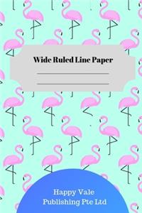 Cute Flamingo Theme Wide Ruled Line Paper