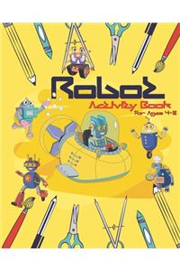 Robot Activity Book For Ages 4-8
