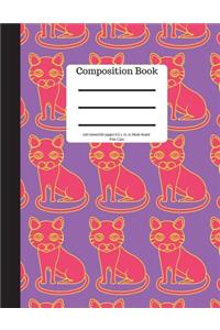 Composition Book 100 Sheet/200 Pages 8.5 X 11 In.-Wide Ruled-Pink Cats