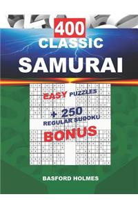 400 CLASSIC SAMURAI EASY PUZZLES + 250 regular Sudoku BONUS