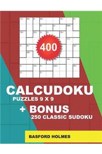 400 CalcuDoku puzzles 9 x 9 + BONUS 250 classic sudoku