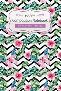 Happy Composition Notebook Size 6x9 Inches 120 Pages