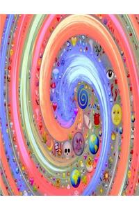 Emoji Rainbow Sherbet Swirl Two-Column Cornell Notes Composition Notebook