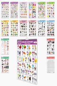 My First ALL IN ONE SPIRAL CHART (ENGLISH-HINDI) 6 : Early Learning Chart Book Collections, Chart Book With 16 Topics, gift for Kids