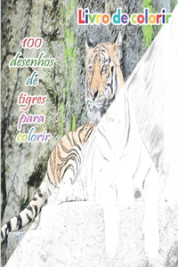 Livro de colorir 100 desenhos de tigres para colorir