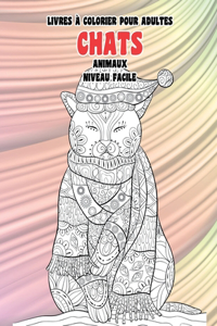 Livres à colorier pour adultes - Niveau facile - Animaux - Chats