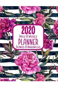 2020 Daily & Weekly Planner Peonies & Dragonflies