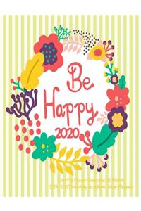 Colorful Flower Wreathe 18 Month 2019- 2020 Monthly Academic Year Planner