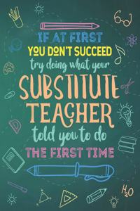If At First You Don't Succeed Try Doing What Your Substitute Teacher Told You To Do The First Time