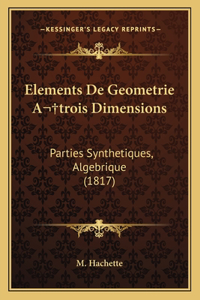 Elements De Geometrie A trois Dimensions