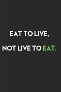Eat to live, not live to eat.